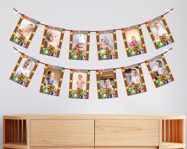 Super Mario Theme 12 Months Photo Banner Online Sale