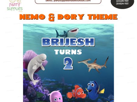 Nemo and Dory Theme Square Backdrop Discount