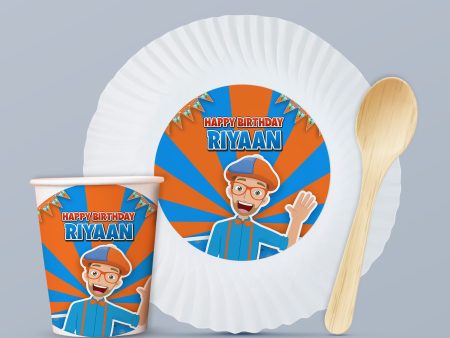 Blippi Theme Party Cups and Plates Combo For Cheap