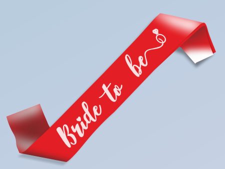 Bride to Be Red Satin Party Sash Sale