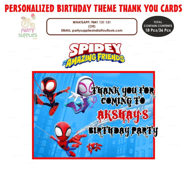 Spidey and his Amazing Friends Theme Thank You Card Sale