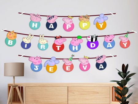 Peppa Pig Theme Personalized with Baby Name Hanging on Sale