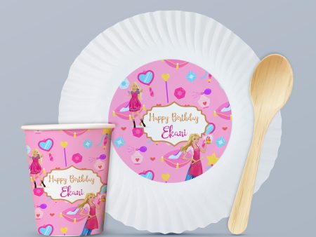 Barbie Theme Party Cups and Plates Combo For Sale