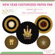 PSI  New Year Theme Paper Fan Supply