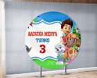 Paw Patrol Theme Personalized Round Backdrop Online now