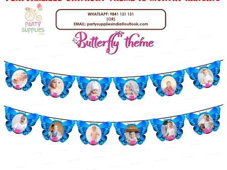 Butterfly Theme 12 Months Photo Banner Cheap