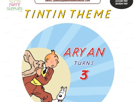 Tintin Theme Round Backdrop Hot on Sale