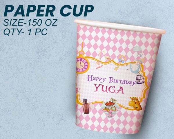 Alice in Wonderland Theme Party Cups and Plates Combo Supply