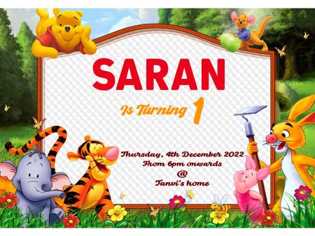 Winnie the Pooh Theme Customized Invite For Discount