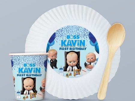 Boss Baby Theme Party Cups and Plates Combo Fashion