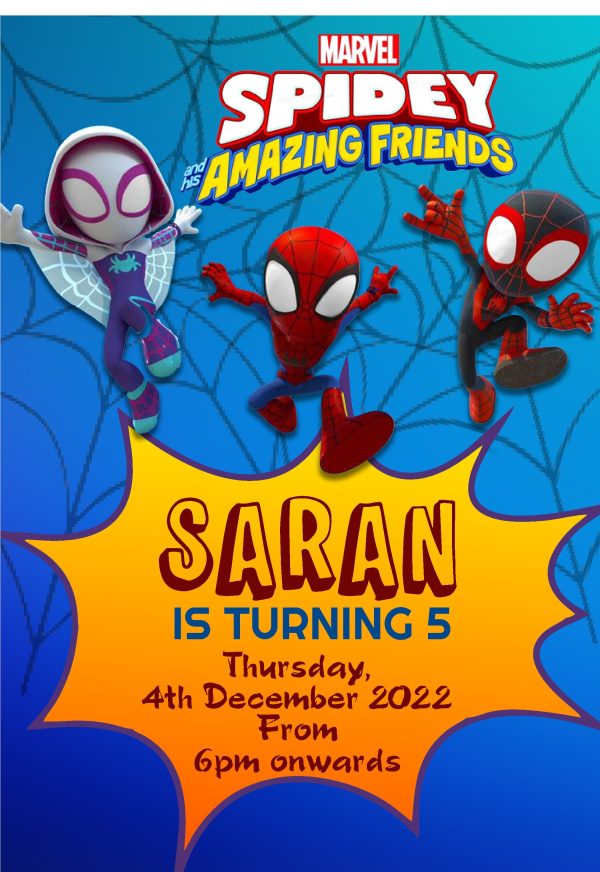 Spidey and his Amazing Friends Themes Customized Invite Hot on Sale