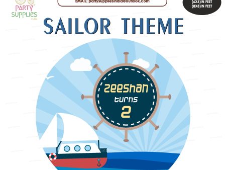 Sailor Theme Personalized Round Backdrop Online now