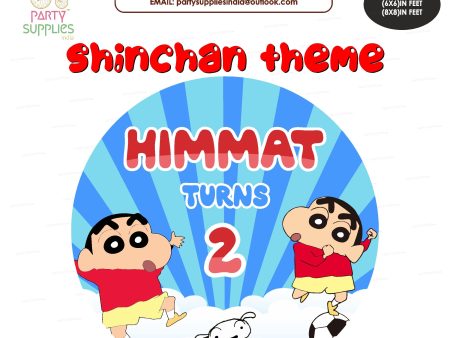 Shinchan Theme Round Backdrop Discount