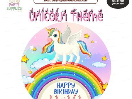 Unicorn Theme Customized Round Backdrop Discount