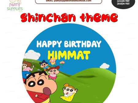 Shinchan Theme Customized Round Backdrop Online