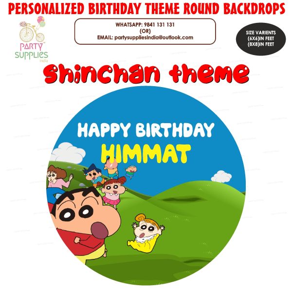 Shinchan Theme Customized Round Backdrop Online