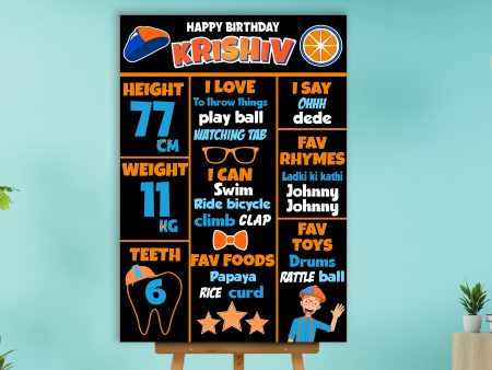 Blippi Theme Chalk Board Sale