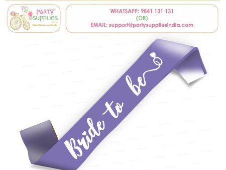 Bride to Be Purple Satin Party Sash Discount