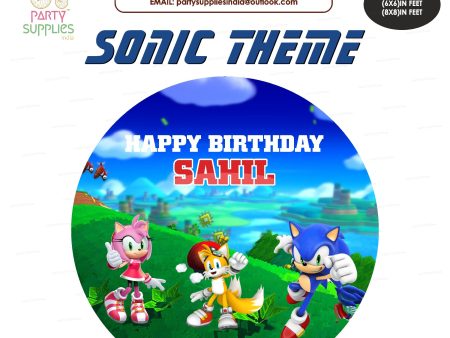 Sonic the Hedgehog Theme Personalized Round Backdrop Online Hot Sale