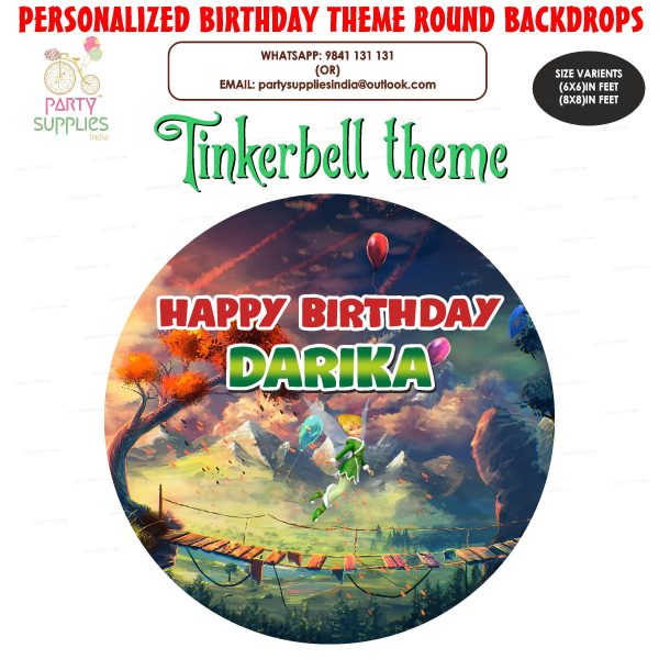 Tinker Bell Theme Round Backdrop Online now