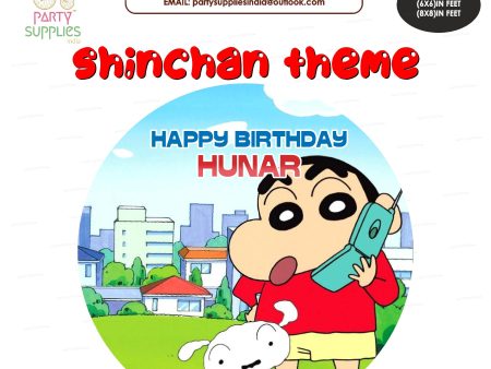 Shinchan Theme Personalized Round Backdrop Supply