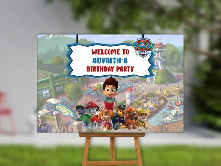 Paw Patrol Theme Customized Welcome Board Cheap