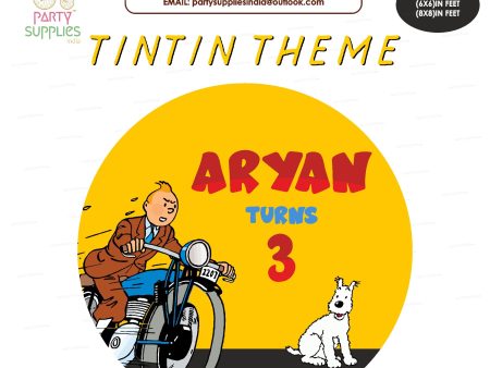 Tintin Theme Personalized Round Backdrop For Cheap