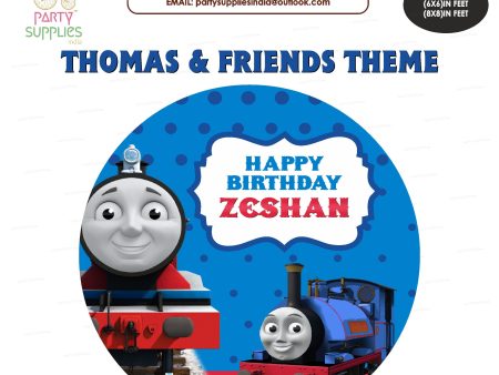 Thomas and Friends Theme Personalized Round Backdrop For Discount