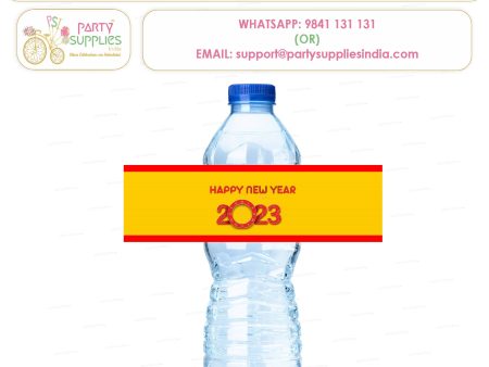 PSI  New Year Theme Customized Water Bottle Stickers Discount