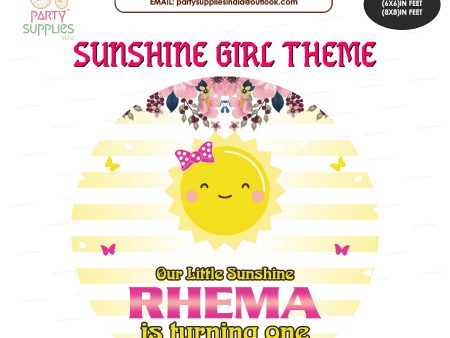 Sunshine Theme Girl Personalized Round Backdrop For Sale