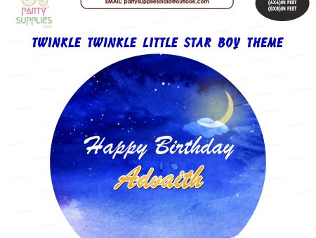 Twinkle Twinkle Little Star Boy Theme Round Backdrop Supply