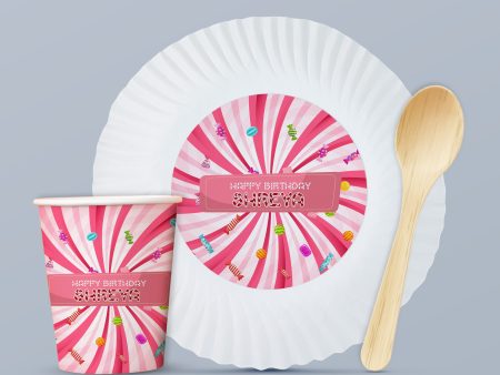 Candy Theme Party Cups and Plates Combo Hot on Sale