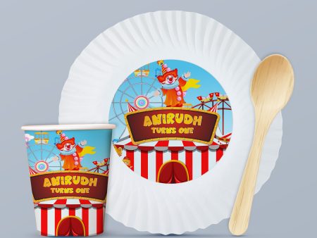 Circus Theme Party Cups and Plates Combo For Discount