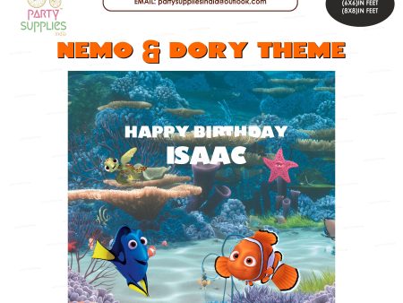 Nemo and Dory Theme Personalized Square Backdrop Fashion