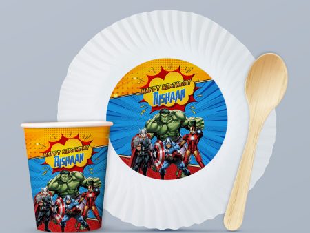 Avengers Theme Party Cups and Plates Combo Discount