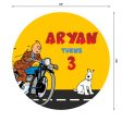 Tintin Theme Personalized Round Backdrop For Cheap