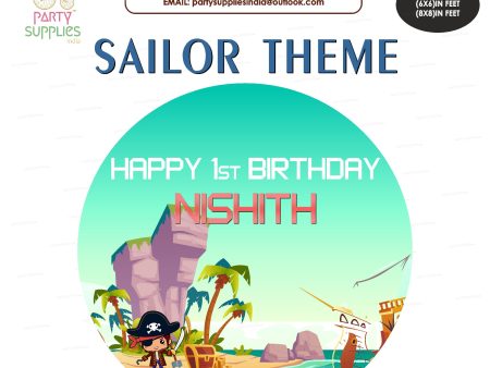 Sailor Theme Classic Round Backdrop Online Sale