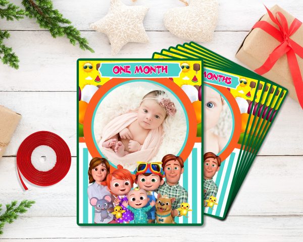 Cocomelon Girl Theme 12 Months Photo Banner Hot on Sale