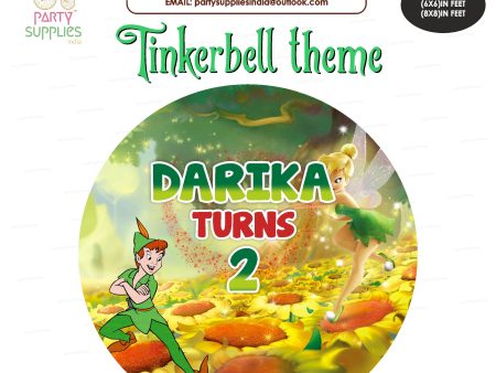 Tinker Bell Theme Personalized Round Backdrop Discount