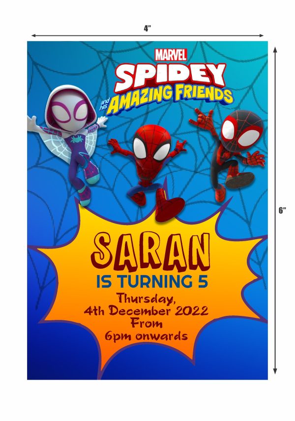 Spidey and his Amazing Friends Themes Customized Invite Hot on Sale