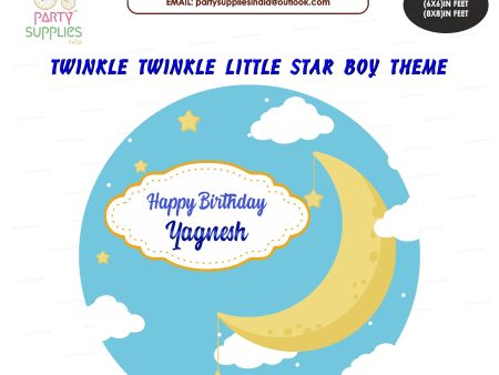 Twinkle Twinkle Little Star Boy Theme Customized Round Backdrop For Discount