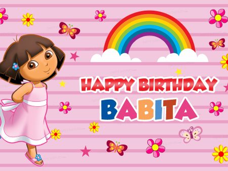 Dora Theme Rainbow Backdrop Cheap