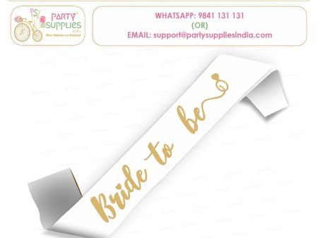 Bride to Be White Satin Party Sash Fashion