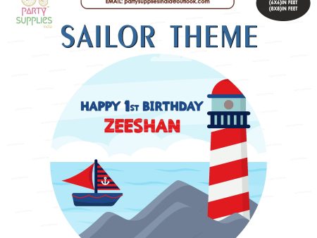 Sailor Theme Premium Round Backdrop For Cheap