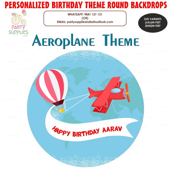 Aeroplane Theme Customized Round  Backdrop For Discount