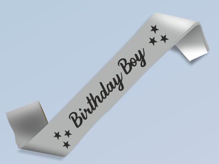 Birthday Boy Silver Satin Party Sash Online