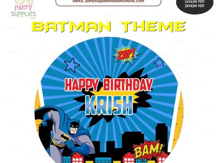 Batman Theme Round Personalized Backdrop Cheap