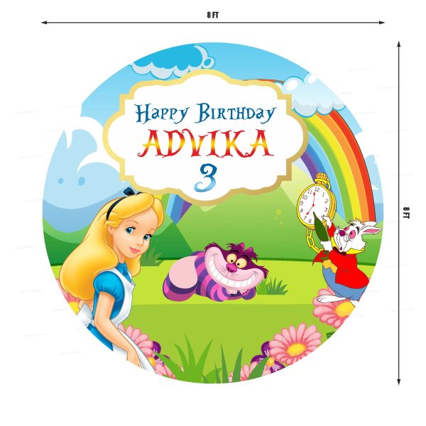 Alice in Wonderland Personalized Round Backdrop Online Hot Sale