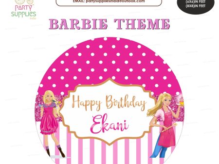 Barbie Theme Round Customized Backdrop Sale