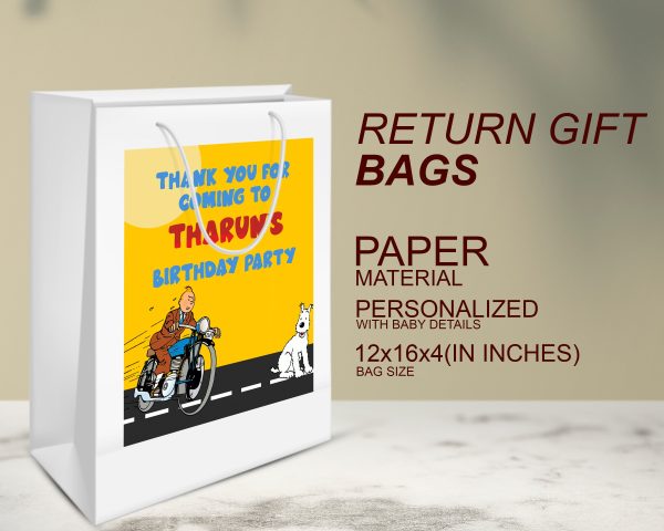 Tin Tin Theme Oversized Return Gift Bag Online now